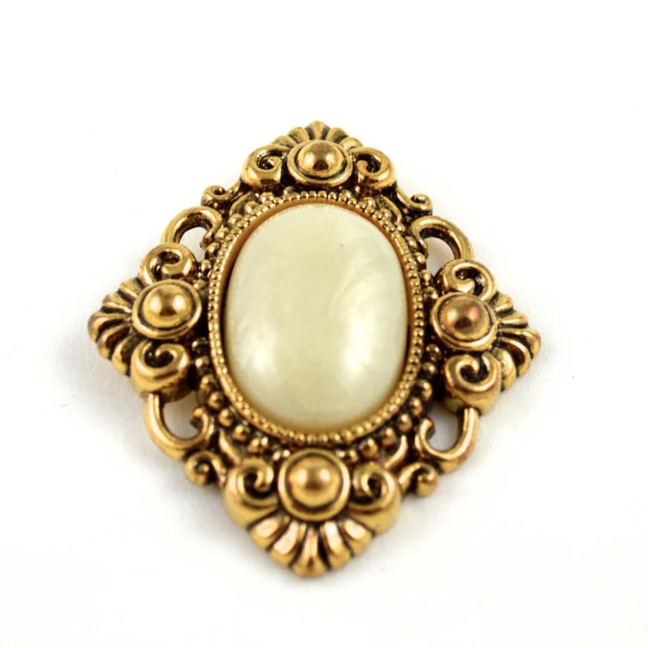 1 Piece Vintage Gothic Antique Gold Cameo Pendants Small 1.75 x 1.5 Inch
